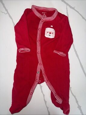 Carter's Red Footed Holiday Pajamas with Santa Pocket